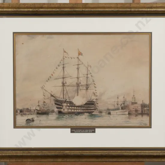 William Edward Atkins (English 1842 - 1910) - H.M.S.Victory and H.M.S. Serapie