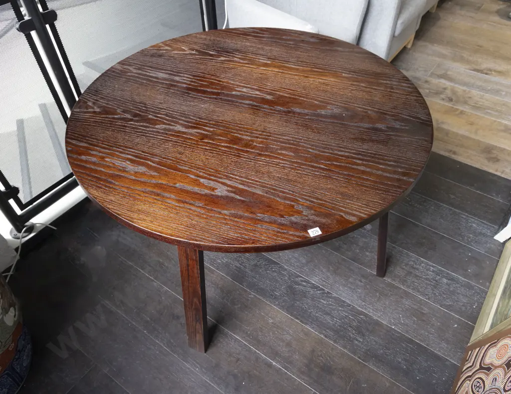 Thonet Dark Oak Circular Dining Table Image 1++