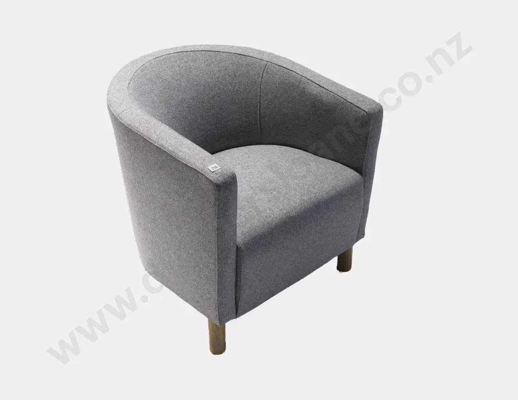KMS NZ Made Caswell Grey Wool Tub Chair Image 1++