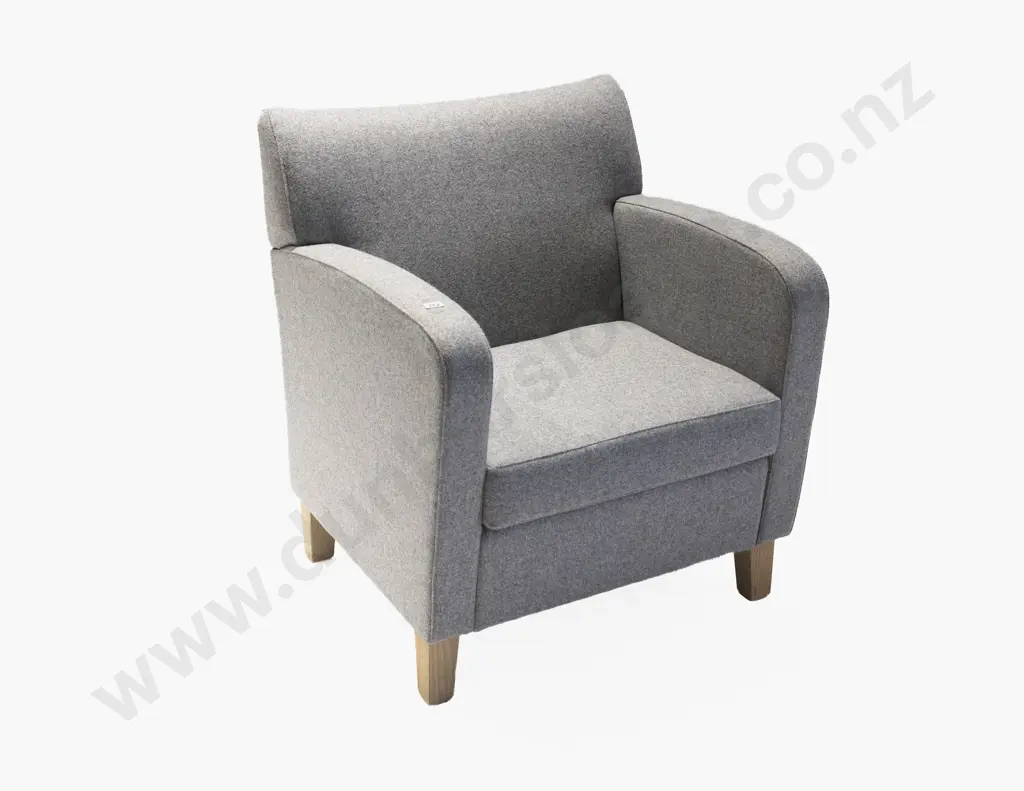 KMS NZ Made Bradshaw Grey Wool Lounge Chair Image 1++