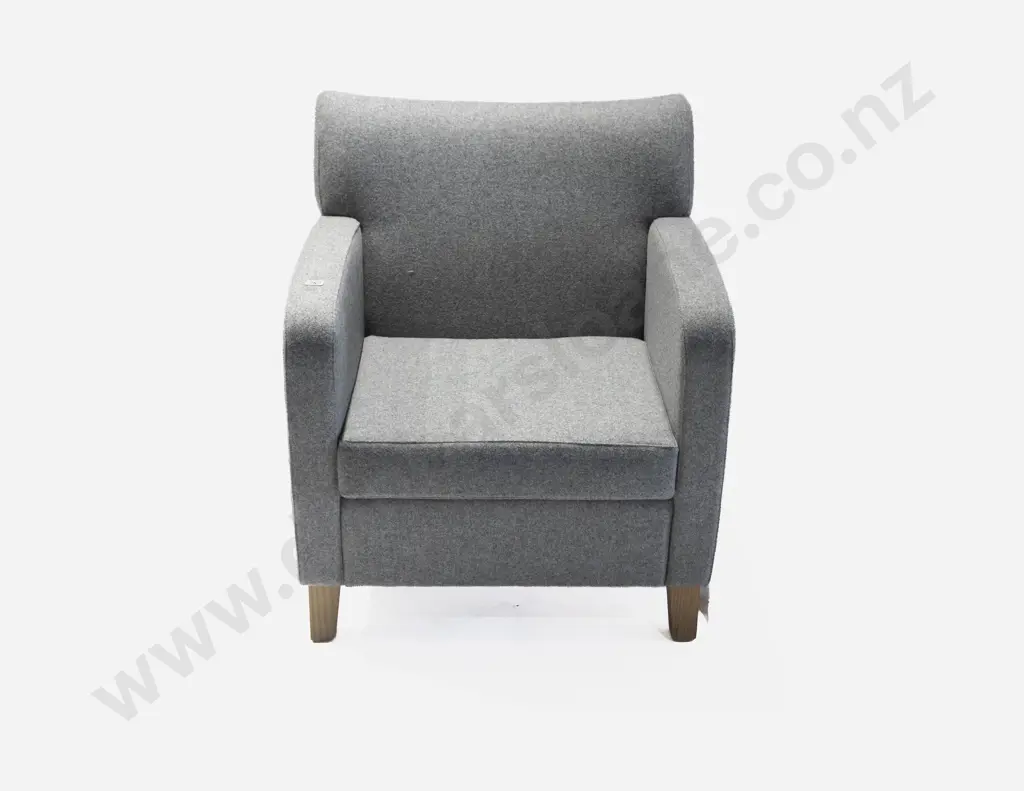 KMS NZ Made Bradshaw Grey Wool Lounge Chair Image 1++