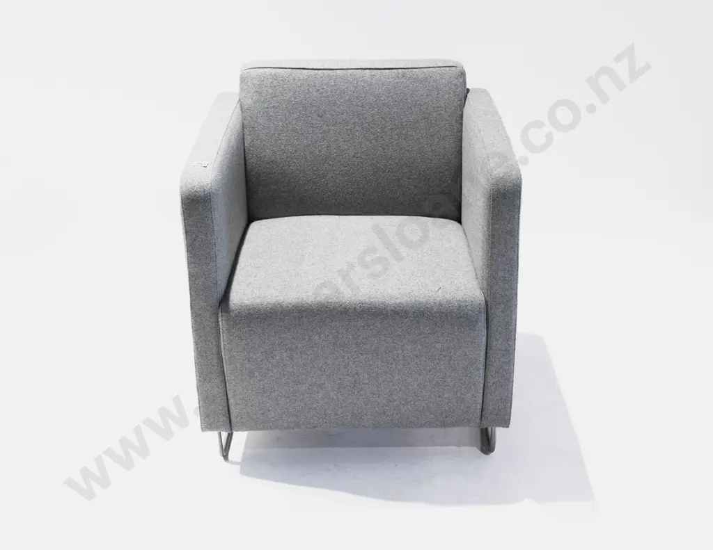 KMS Howden NZ Made Grey Wool Lounge Chair Image 1++