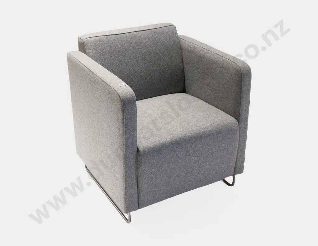 KMS Howden NZ Made Grey Wool Lounge Chair Image 1++