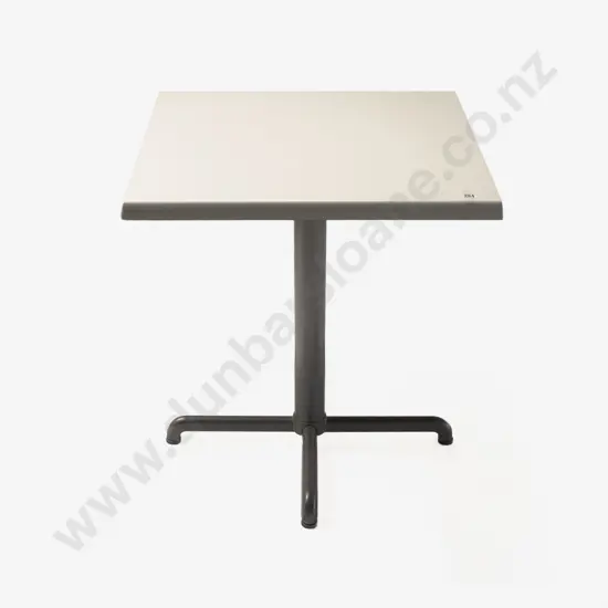 SM France White Square Top Metal Based Cafe Table