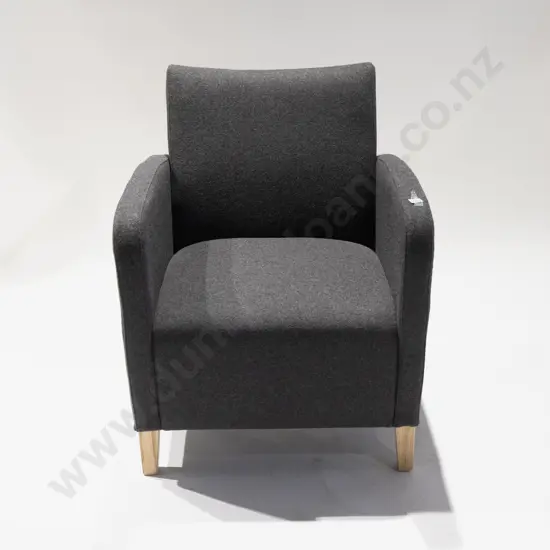 KMS NZ Made Milford Charcoal Grey Wool Lounge Chair