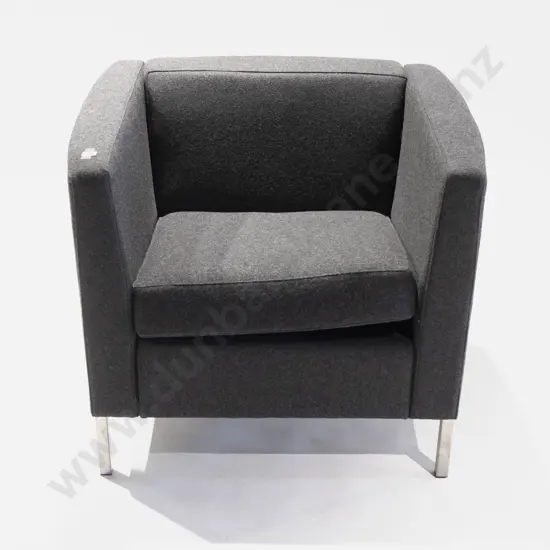 KMS NZ Made Thompson Charcoal Grey Wool Lounge Chair