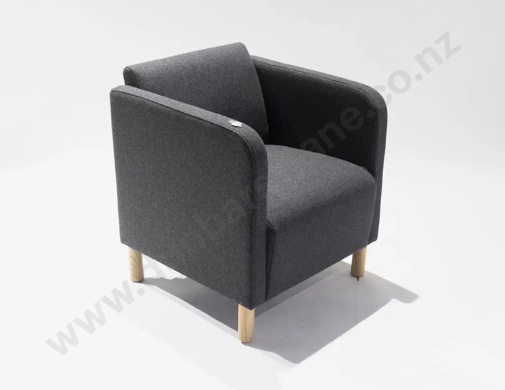 KMS Sutherland NZ Made Charcoal Grey Wool Lounge Chair Image 1++