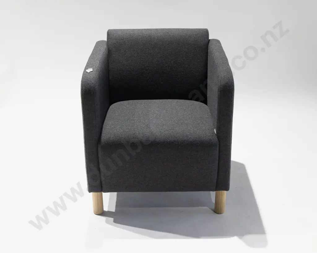 KMS Sutherland NZ Made Charcoal Grey Wool Lounge Chair Image 1++