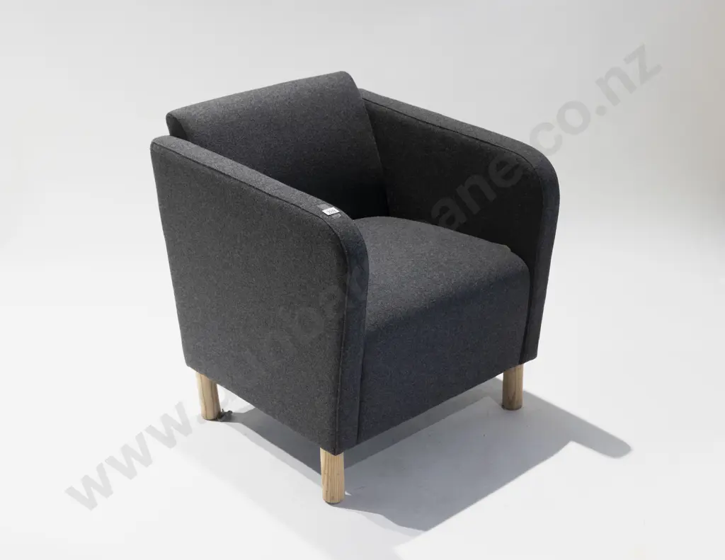 KMS Dusky NZ Made Charcoal Grey Wool Lounge Chair Image 1++