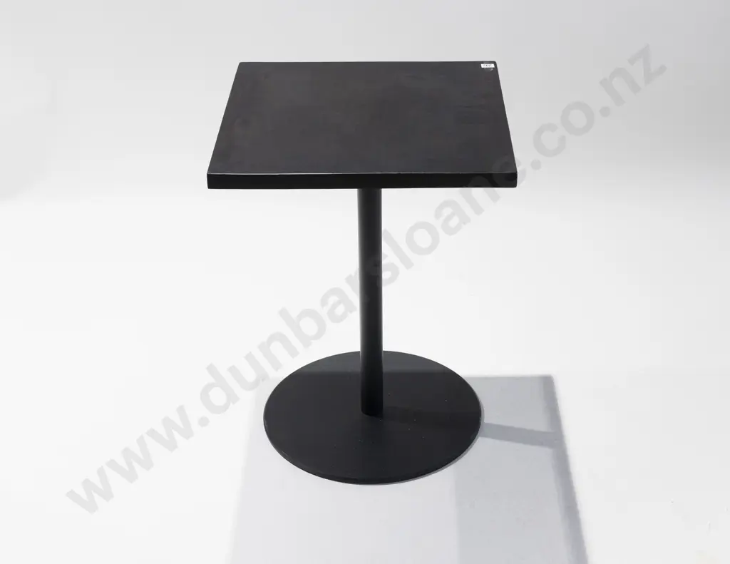 KMS Spin Dark Oak Square Top Metal Based Cafe Table Image 1++