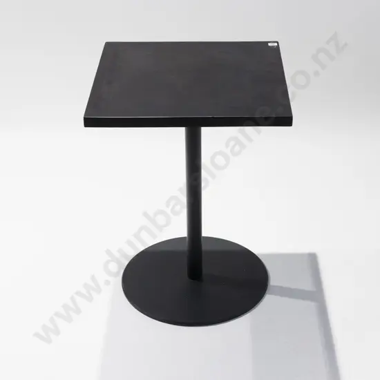 KMS Spin Dark Oak Square Top Metal Based Cafe Table