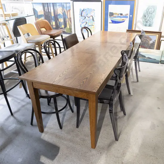 KMS NZ Made Rectangular Oak Dairy Extension Dining Table