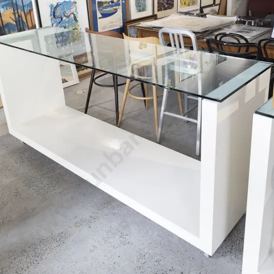 Large Glass Top Trolley Display Unit
