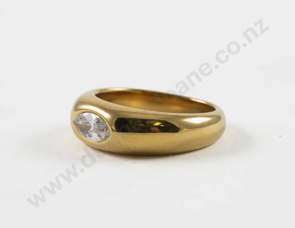 Gold Plated Single Clear Crystal Band Ring Image 1++