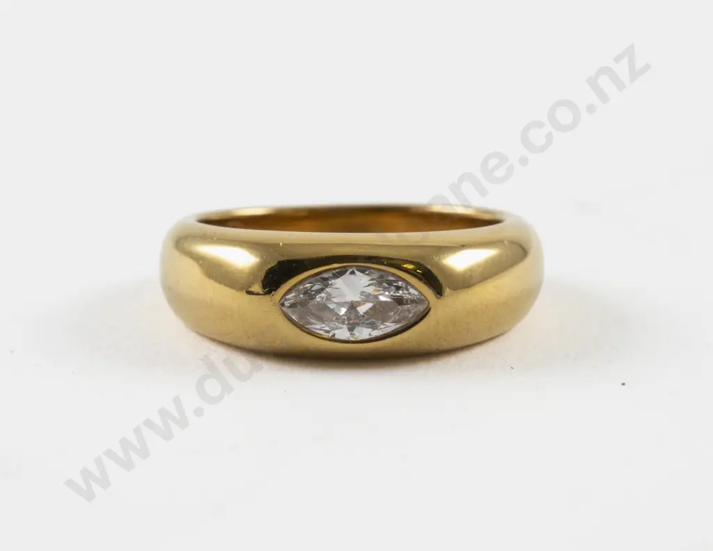 Gold Plated Single Clear Crystal Band Ring Image 1++