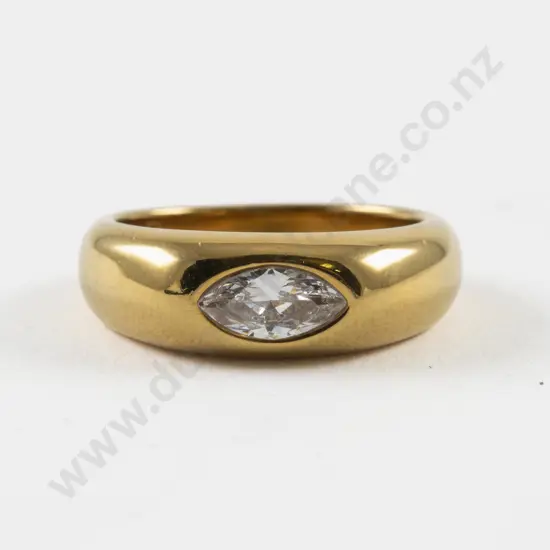 Gold Plated Single Clear Crystal Band Ring