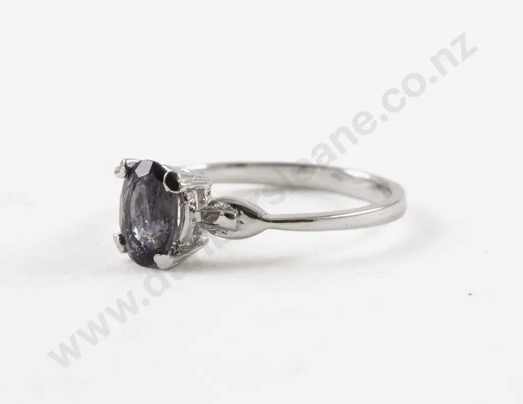 S/S Single Blue Crystal Ring Image 1++