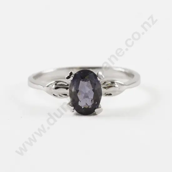 S/S Single Blue Crystal Ring