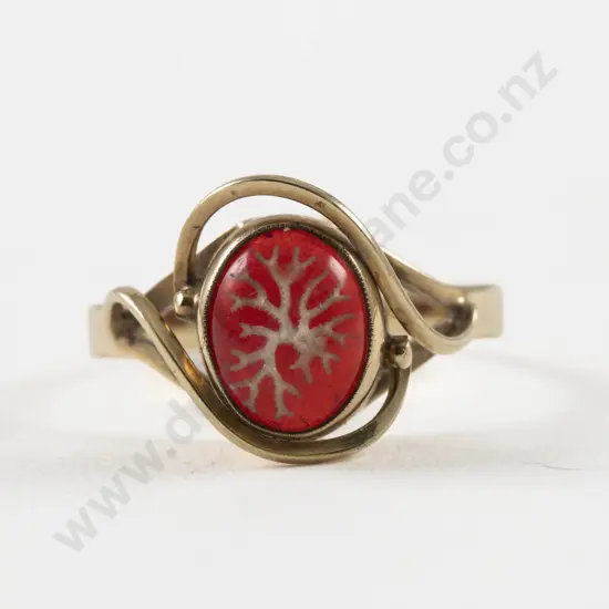 9ct Single Stone Carnelian Ring