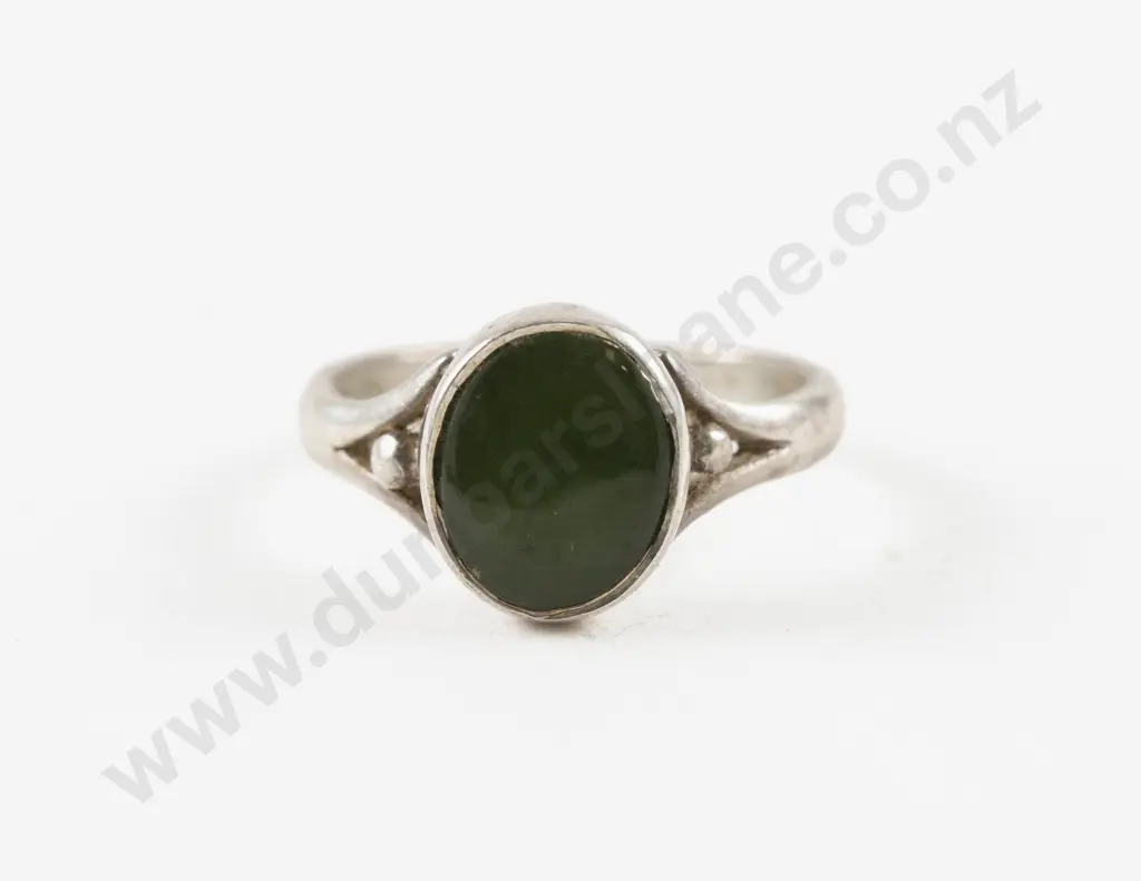 S/S Single Greenstone Ring Image 1++