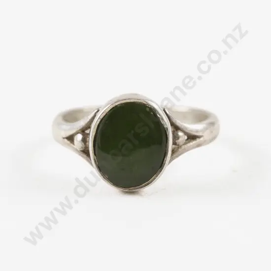 S/S Single Greenstone Ring