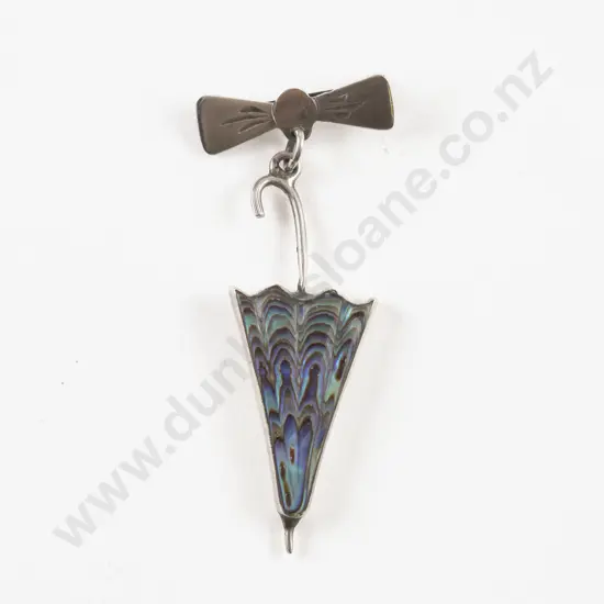 S/S and NZ Paua Umbrella Brooch