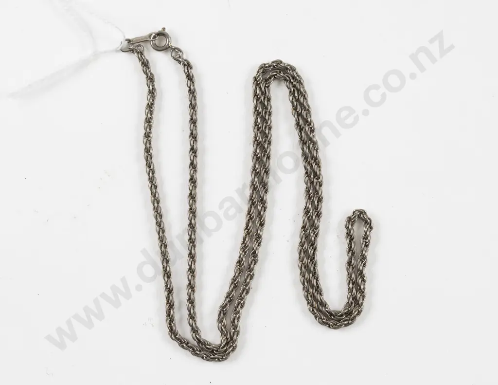18ct White Gold Plated Fancy Link Neck Chain Image 1++