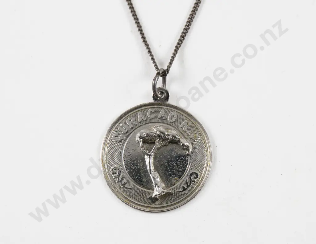 S/S Curacao Souvenir Pendant on .835 Silver Neck Chain Image 1++