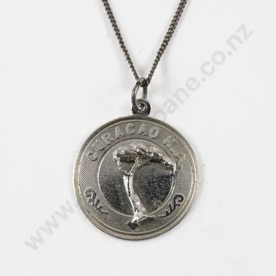 S/S Curacao Souvenir Pendant on .835 Silver Neck Chain