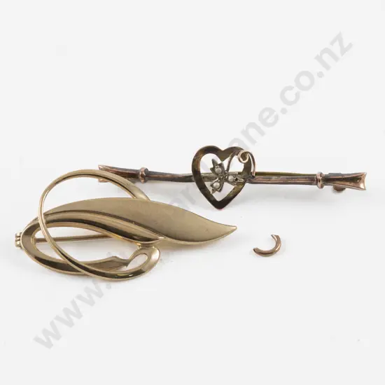 Victorian 9ct Seed Pearl Heart Stick Pin