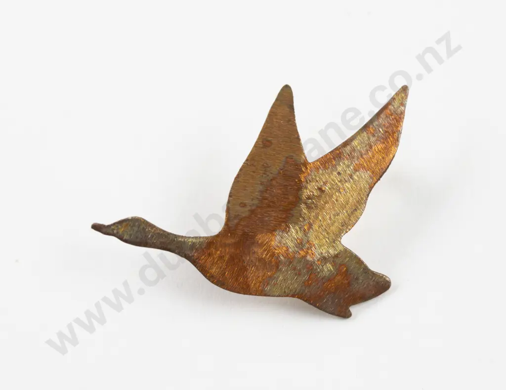 Vintage Oxidised Cooper Flying Duck Brooch Image 1++
