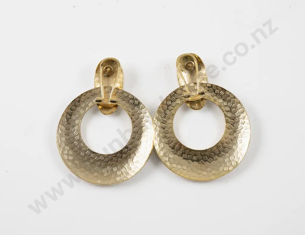 Pair Vintage Cloisonne Enamel Interchangeable Earrings Image 1++