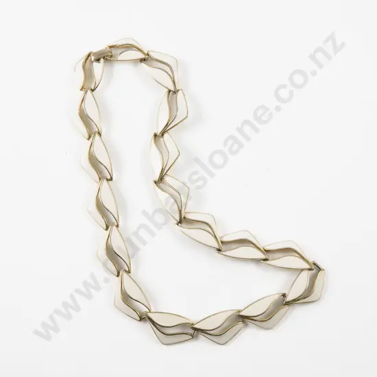 Vintage Enamel Fancy Link Neck Chain