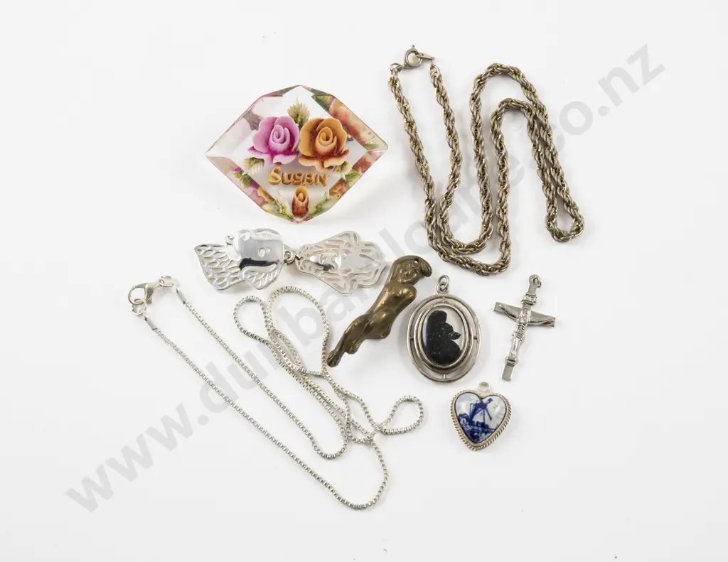 Vintage Brass 'Joan the Wad' Pendant with Collection of Assorted Image 1++