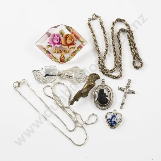 Vintage Brass 'Joan the Wad' Pendant with Collection of Assorted