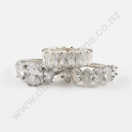 Three Crystal Set Gemstone Rings