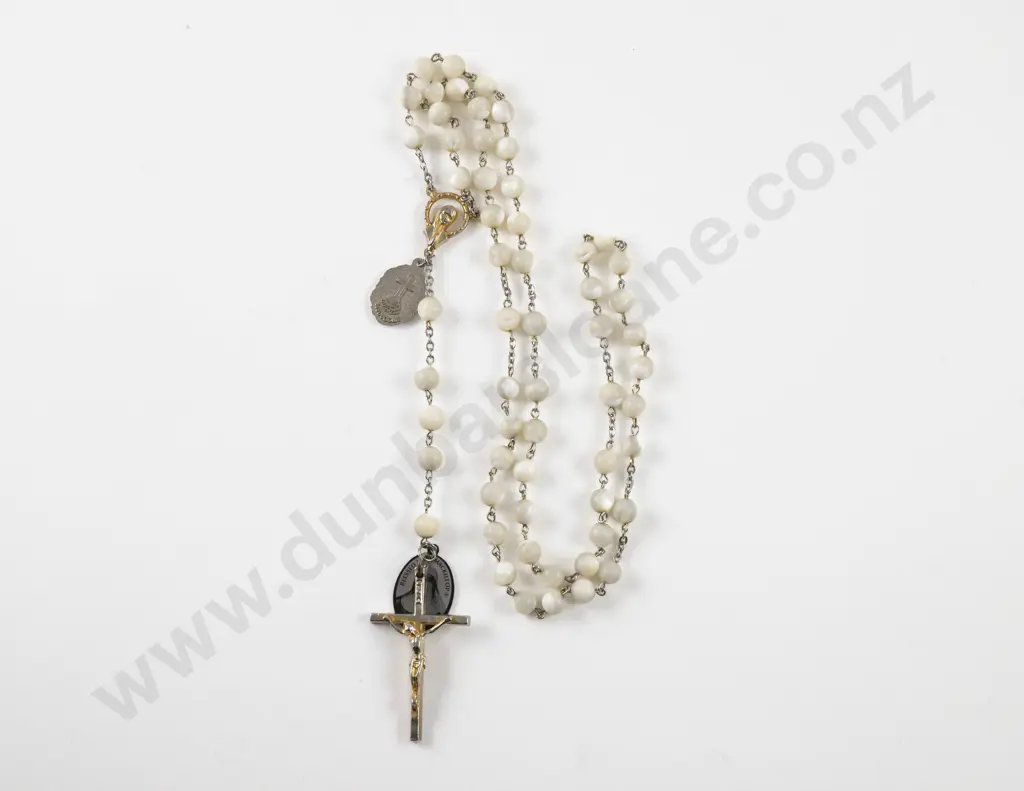 Vintage Imitation MOP Rosary Image 1++