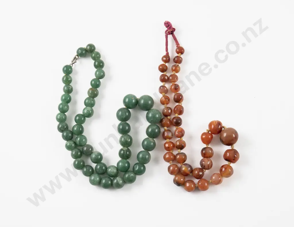 Single Strand Agate Bead Necklace with Other Image 1++