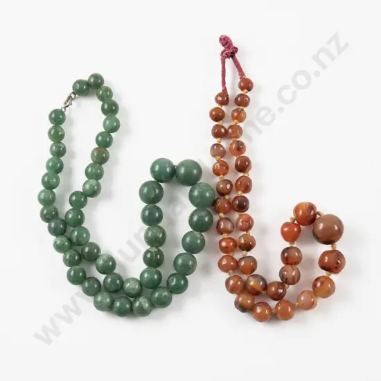 Single Strand Agate Bead Necklace with Other