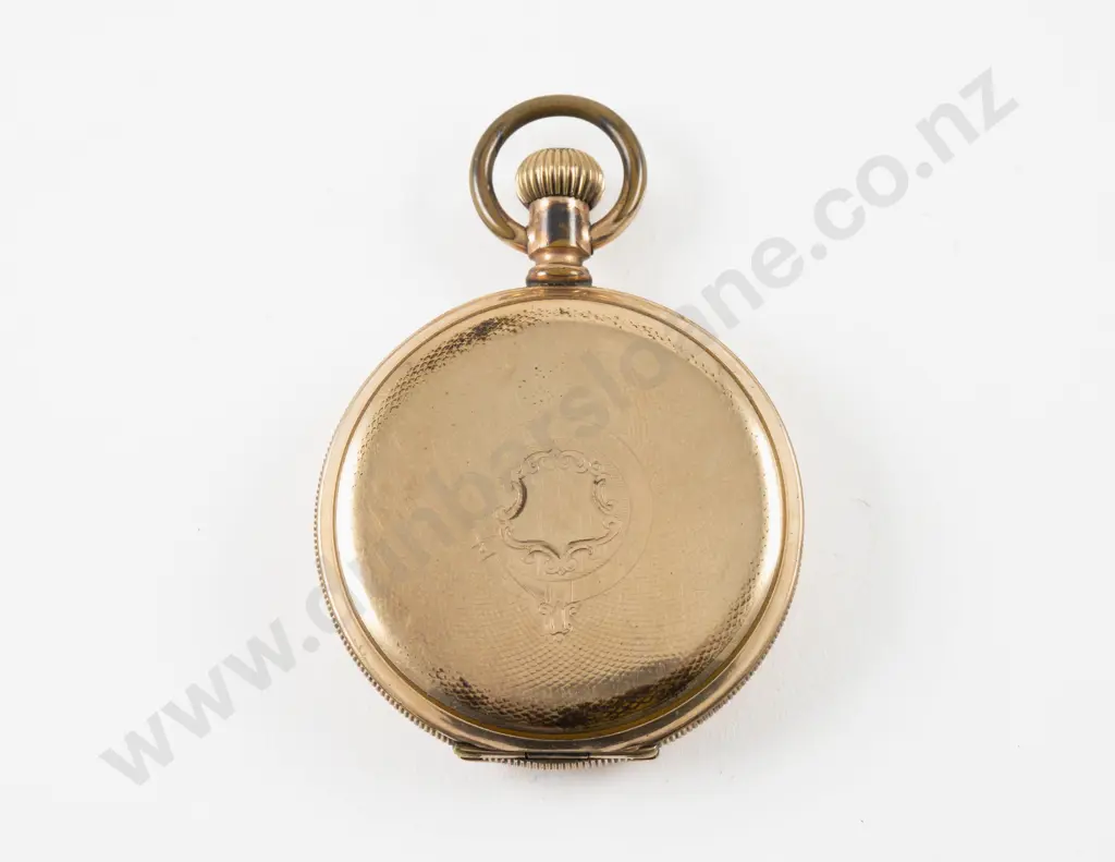 Gold Plated Hunter Case Lever Wind Pocket Watch Image 1++