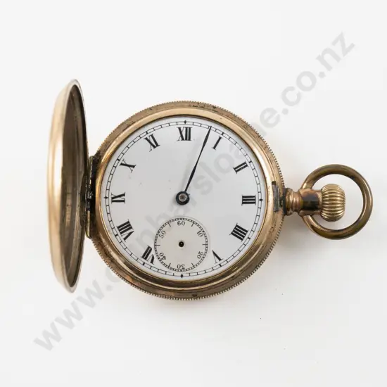 Gold Plated Hunter Case Lever Wind Pocket Watch