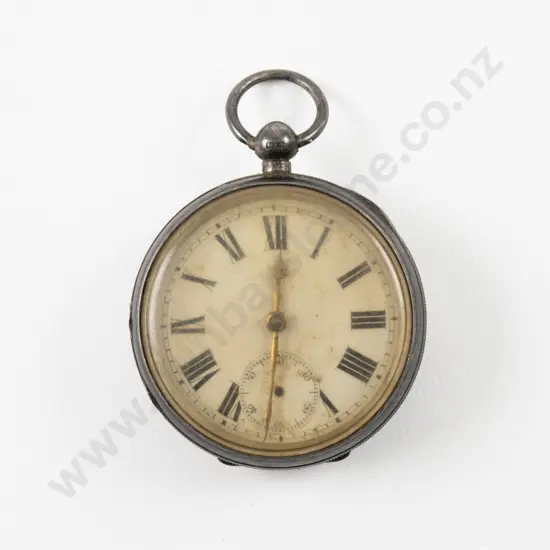 S/S Open Faced Key Wind Pocket Watch