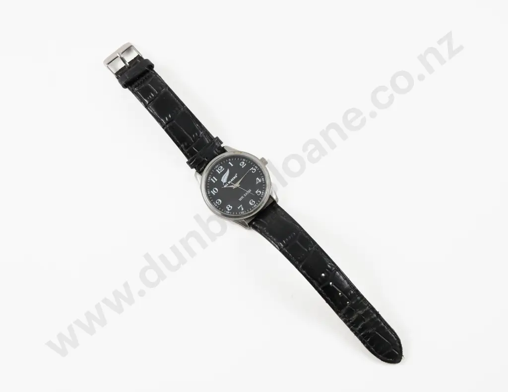 New Zealand All Blacks Promotional Wrist Watch with Leather Strap Image 1++