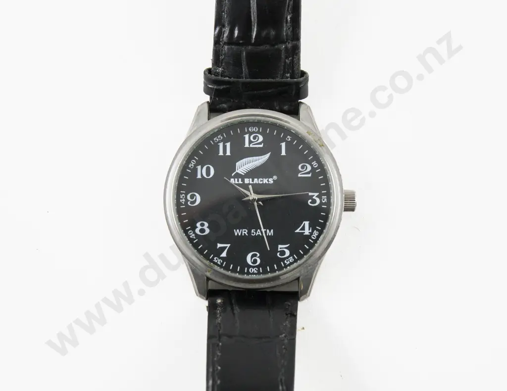 New Zealand All Blacks Promotional Wrist Watch with Leather Strap Image 1++