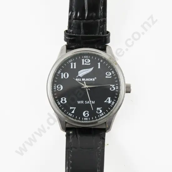 New Zealand All Blacks Promotional Wrist Watch with Leather Strap