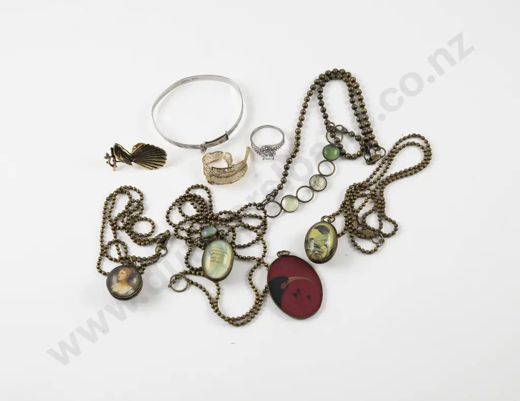 S/S Engraved Bangle with Collection of Assorted Costume Jewellery Image 1++