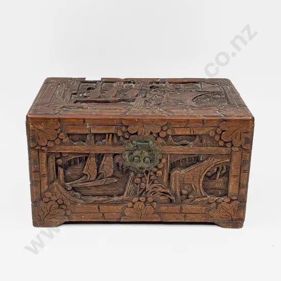 Small Carved Camphorwood Box