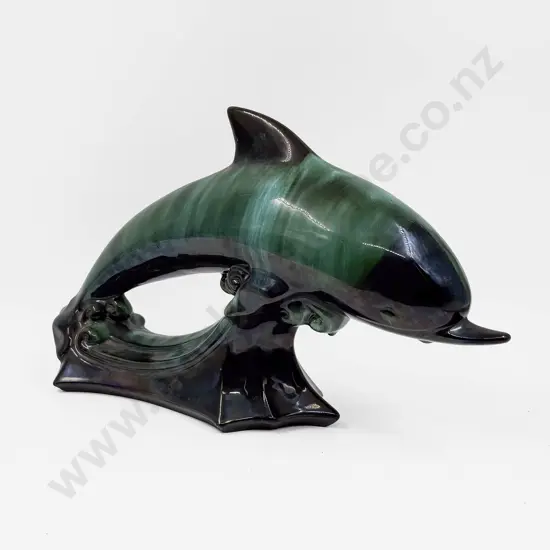 Large Blue Mountain Pottery Dolphin Figurine