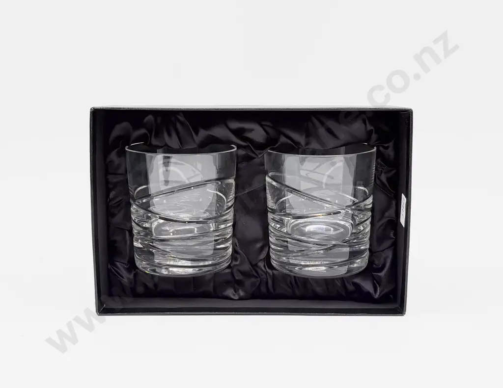 A Boxed Pair of Royal Doulton Crystal Tumblers Image 1++