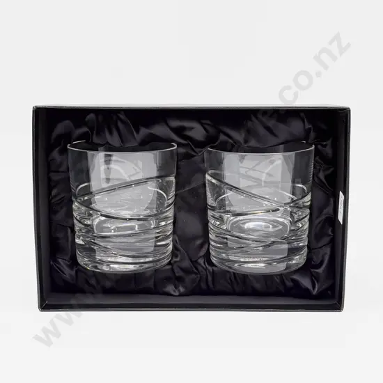 A Boxed Pair of Royal Doulton Crystal Tumblers